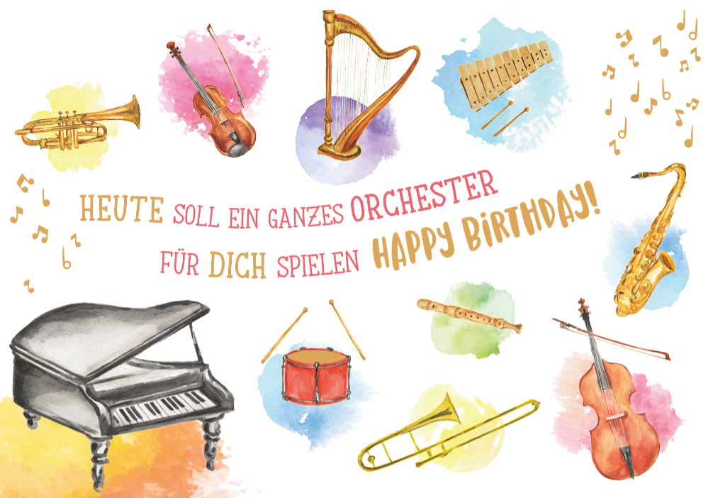 Green Karma Doppelkarte - Orchester zum Geburtstag