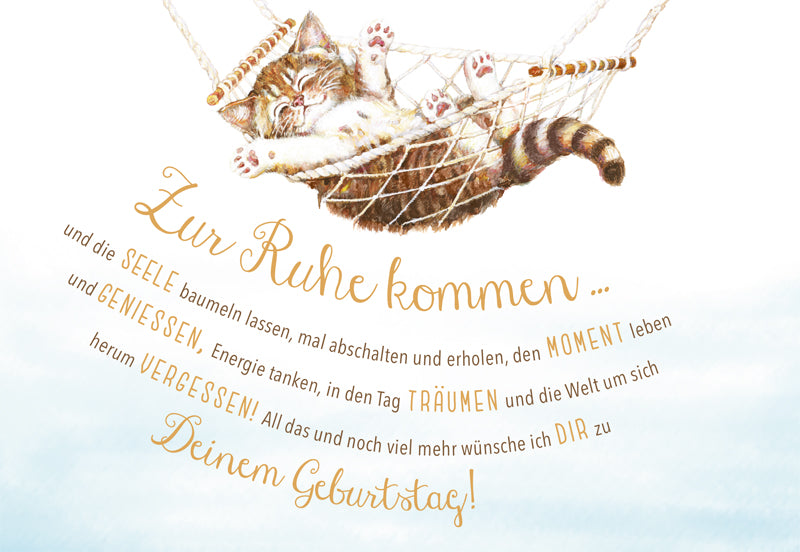 geburtstag hängematte Green Karma Doppelkarte