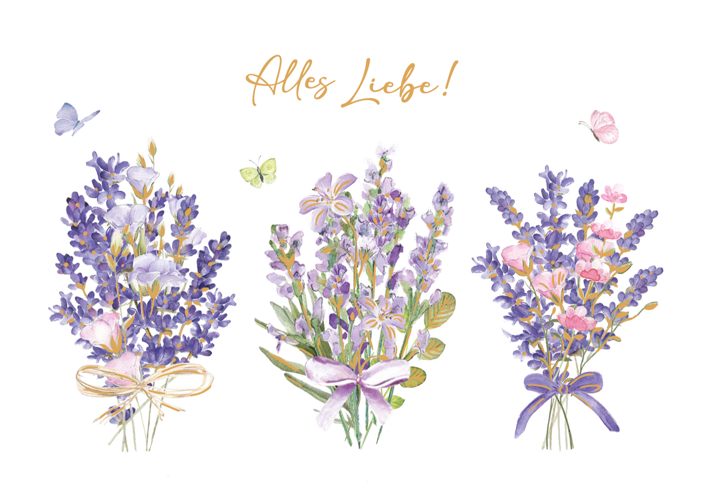 Green Karma Doppelkarte - Lavendel mit Schmetterlinge