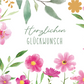 Green Karma Doppelkarte - Rosa Blumenrand