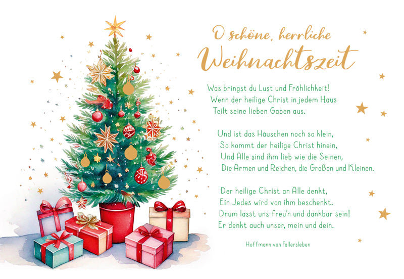 Green Karma XMAS Doppelkarte - Weihnachtsbaum im roten Topf
