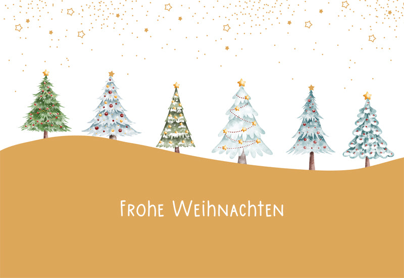 Green Karma XMAS Doppelkarte - Sechs Schneetannen