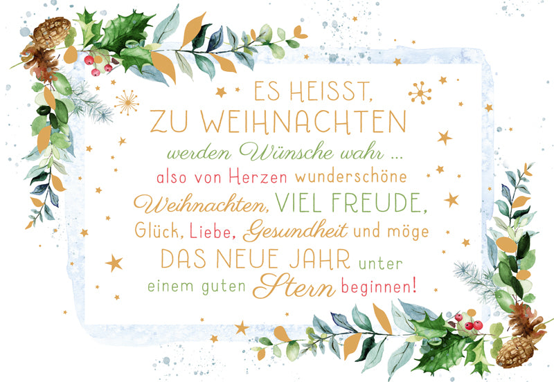 Green Karma XMAS Doppelkarte - Zu Weihnachten werden Wünsche wahr