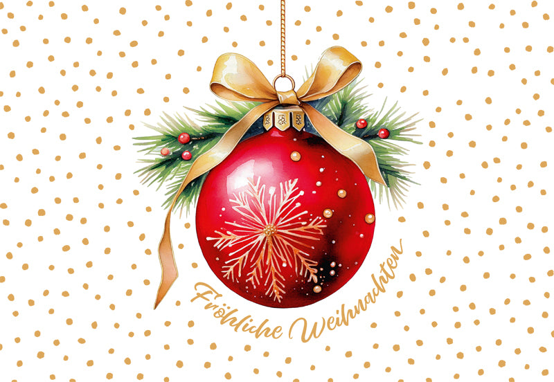 Green Karma XMAS Doppelkarte -  Rote Kugel