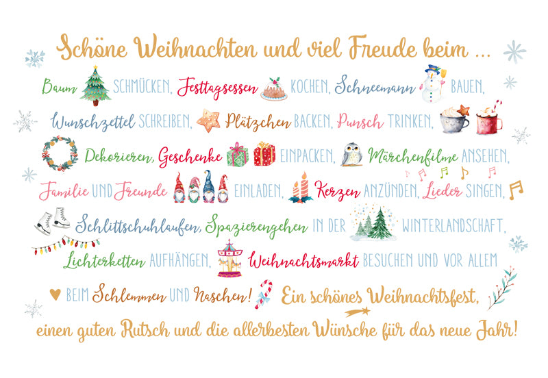 Green Karma XMAS Doppelkarte - Wünsche zum Weihnachtsfest