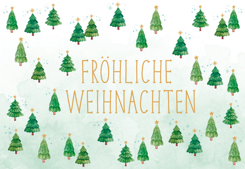 Green Karma XMAS Doppelkarte -  Viele kleine Weihnachtsbäume