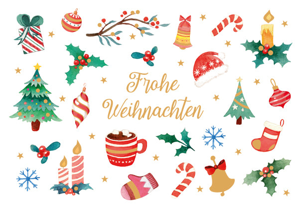 Green Karma XMAS Midikarte - Kleine Weihnachts-Icons