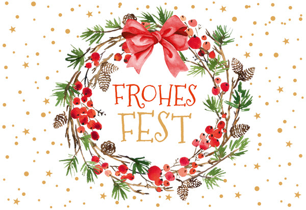 Green Karma XMAS Midikarte - Kleiner floraler Weihnachtskranz