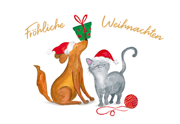 Green Karma XMAS Midikarte - Hund & Katze