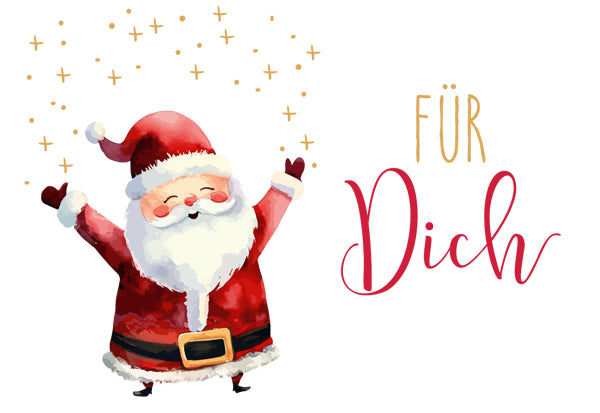 Green Karma XMAS Midikarte - Nikolaus mit Glitzer