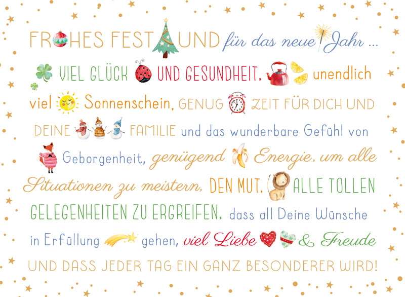 Green Karma XMAS Postkarte - Wünsche für das neue Jahr
