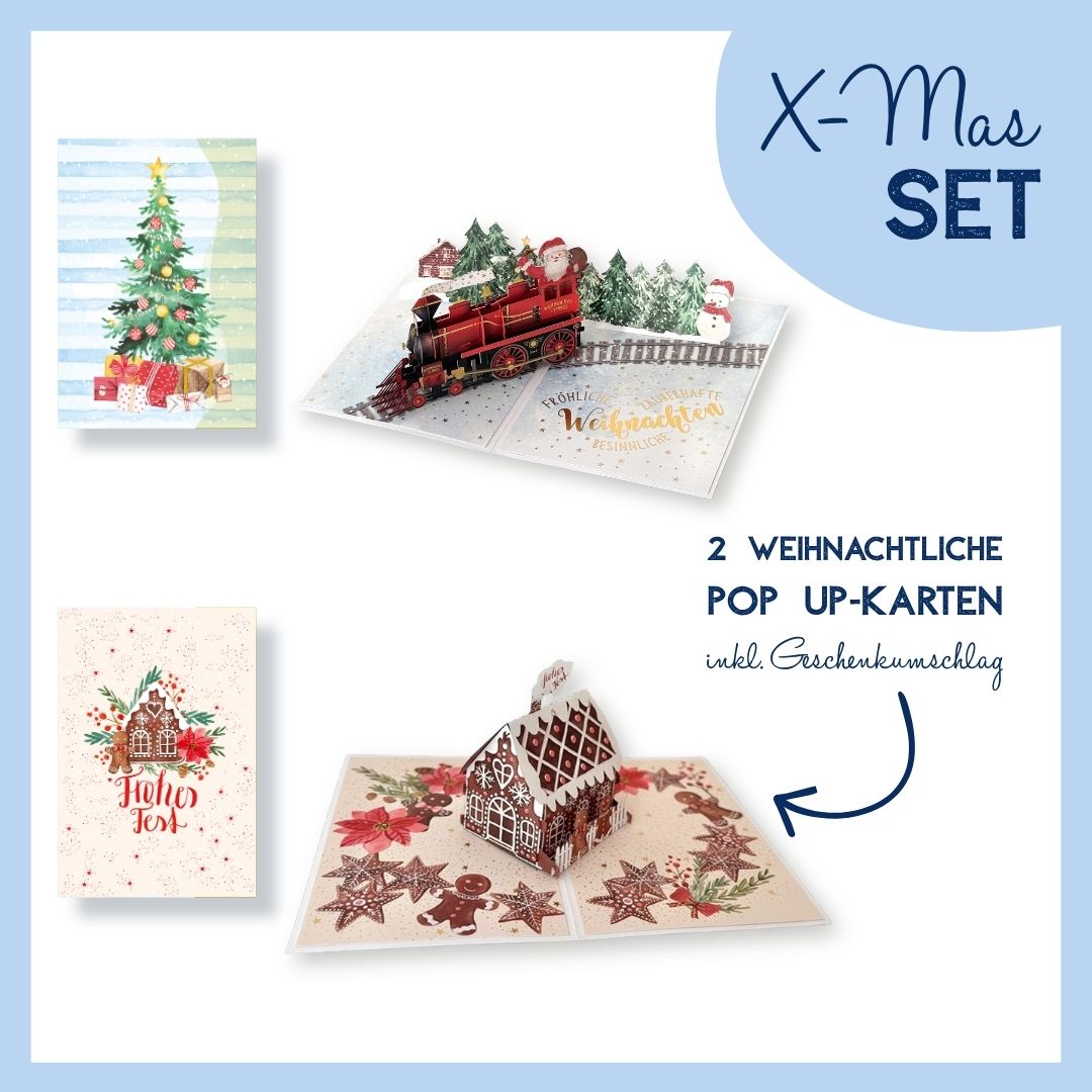 2er Pop-Up Karten-Set "Es Weihnachtet"