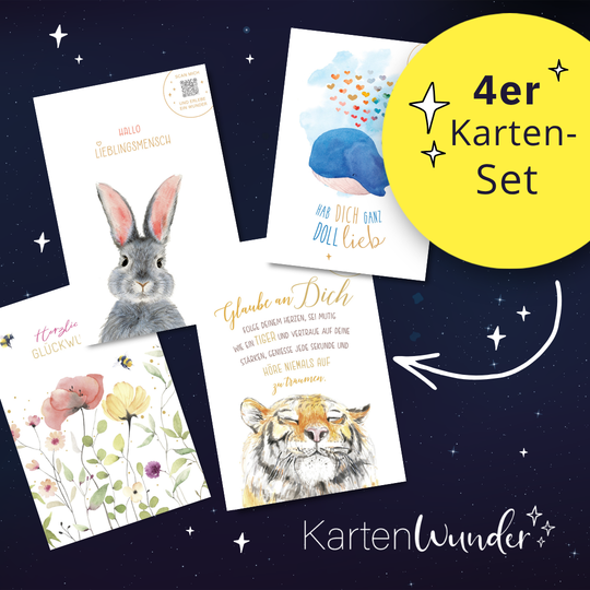 4er KartenWunder Set - Herzenswünsche