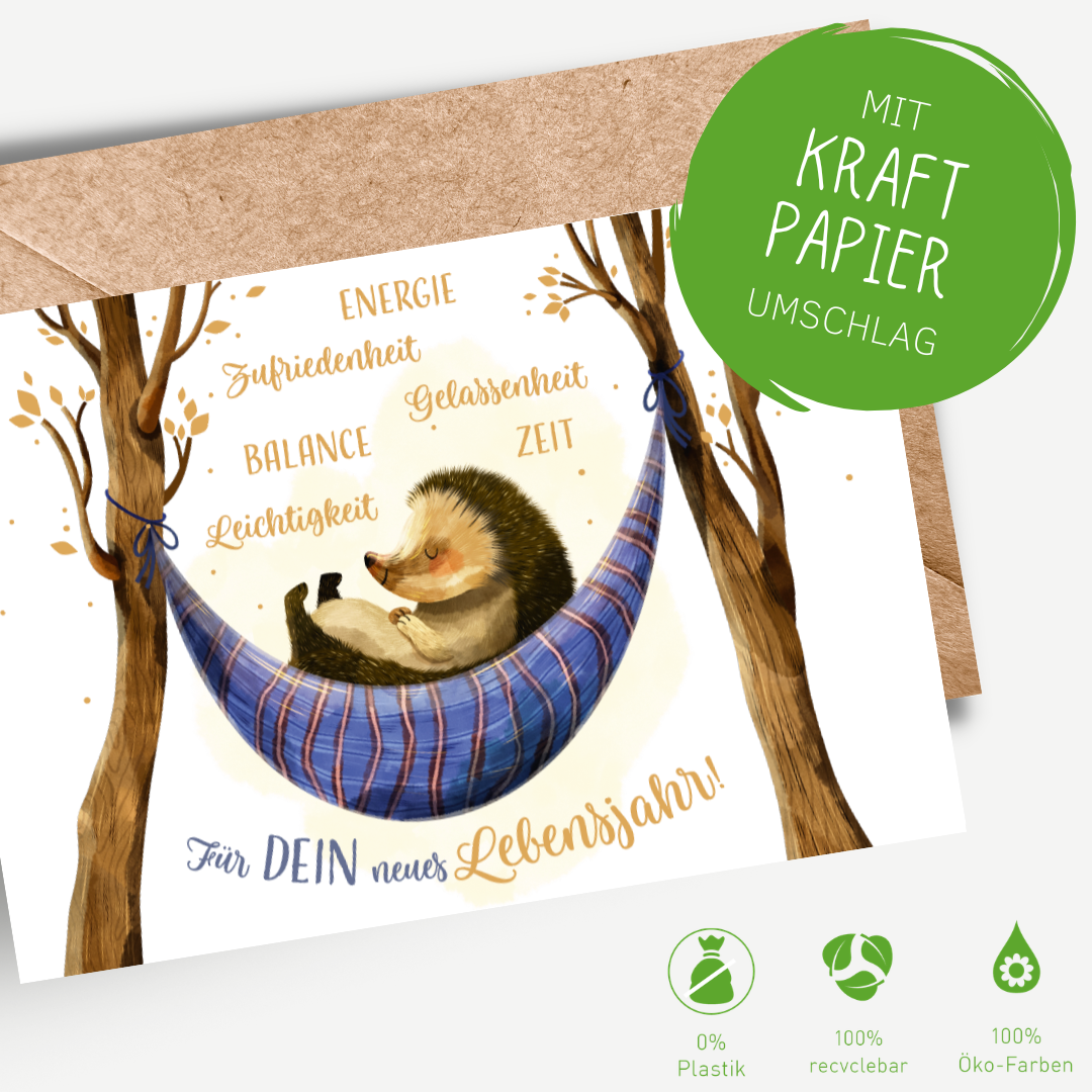 Green Karma Doppelkarte - Entspannte Grüße