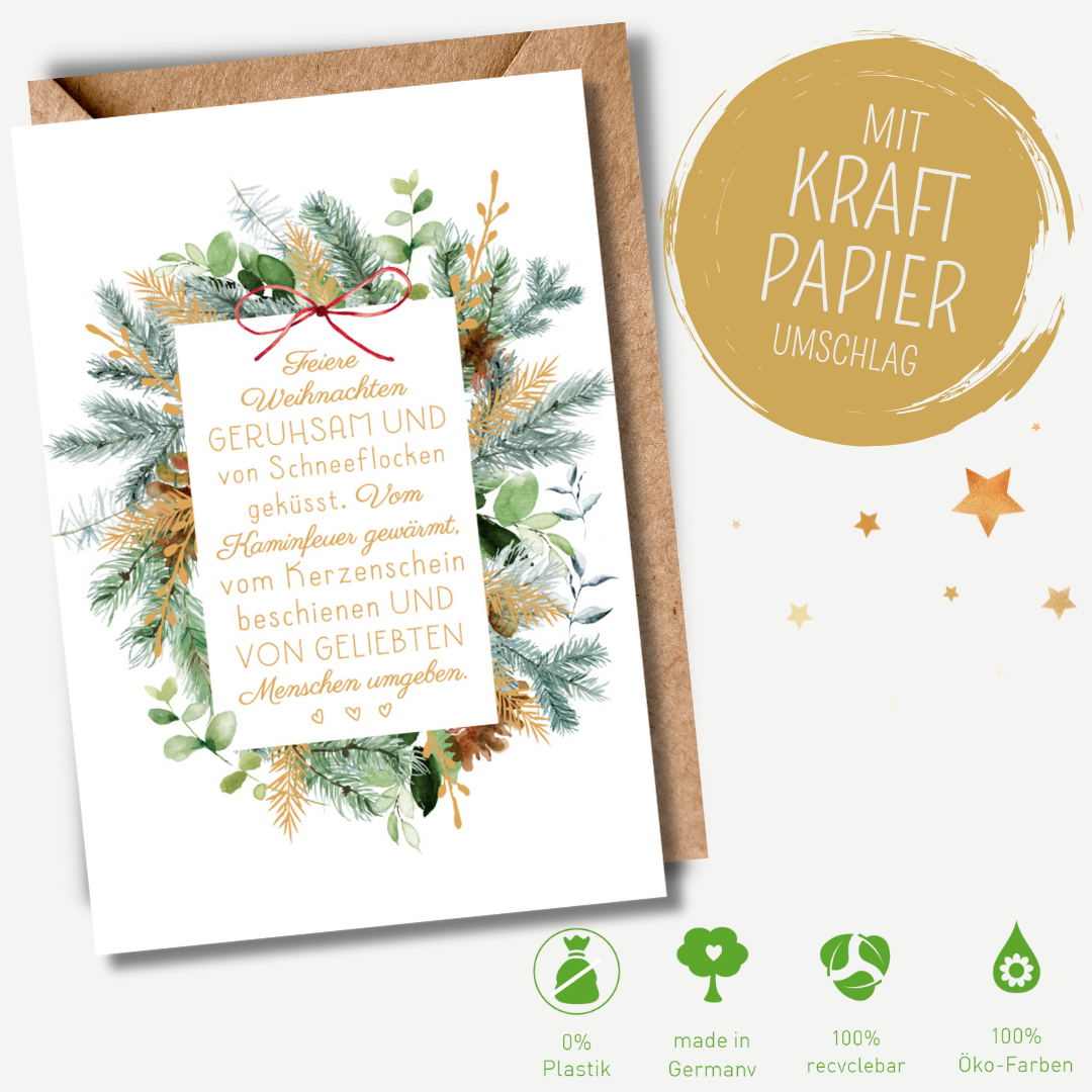 Green Karma XMAS Doppelkarte - Feiere Weihnachten