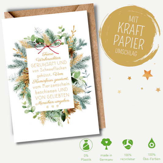Green Karma XMAS Doppelkarte - Feiere Weihnachten