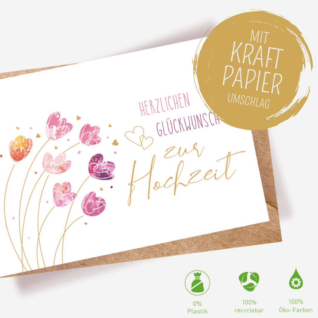 Green Karma Doppelkarte - Hochzeitsblumen