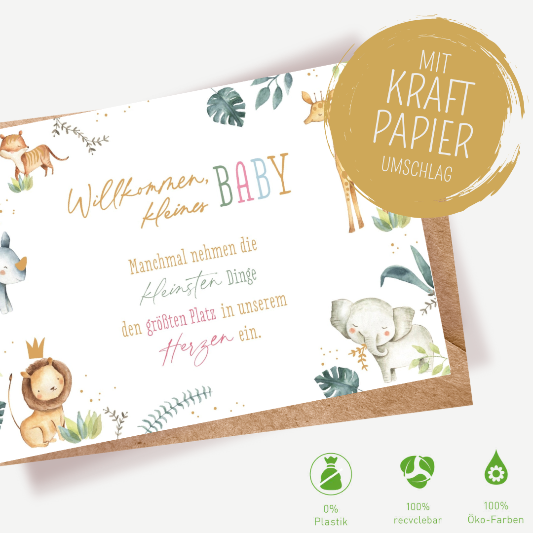 Green Karma Doppelkarte - Dschungelbabies