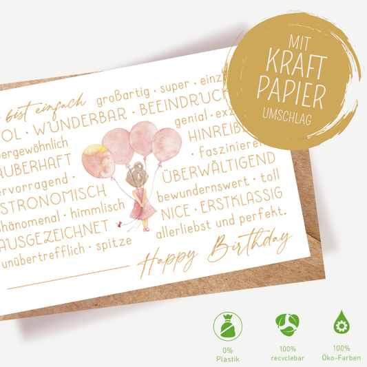 Green Karma Doppelkarte - Einzigartige Ballons