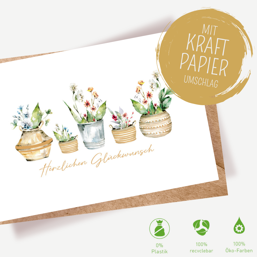 Green Karma Doppelkarte - Pflanzenliebe