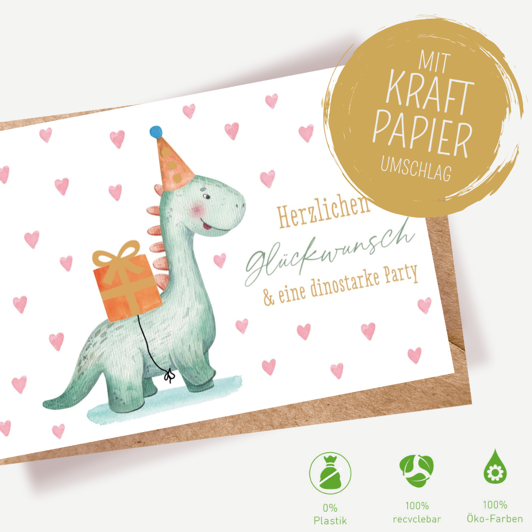 Green Karma Doppelkarte - Lieblingsdino