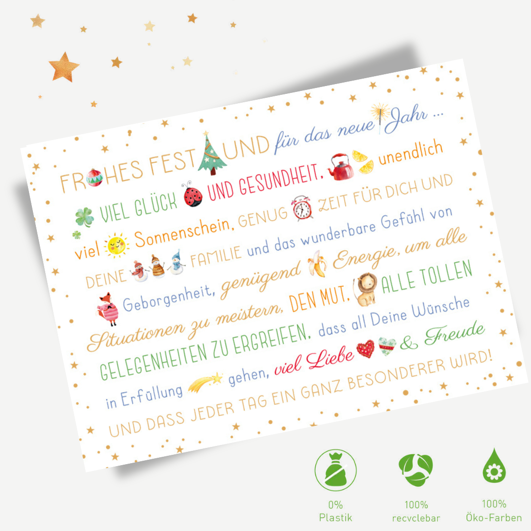 4er X-MAS Postkarten-Set: Happy X-MAS