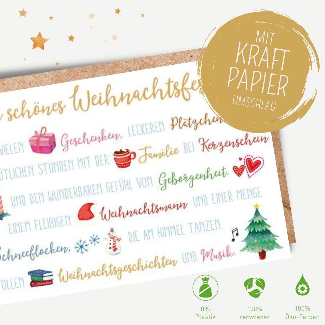 4er X-MAS Midikarten-Set: Familienzeit
