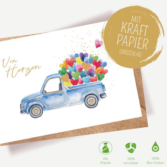 Green Karma Doppelkarte - Liebe unterwegs.