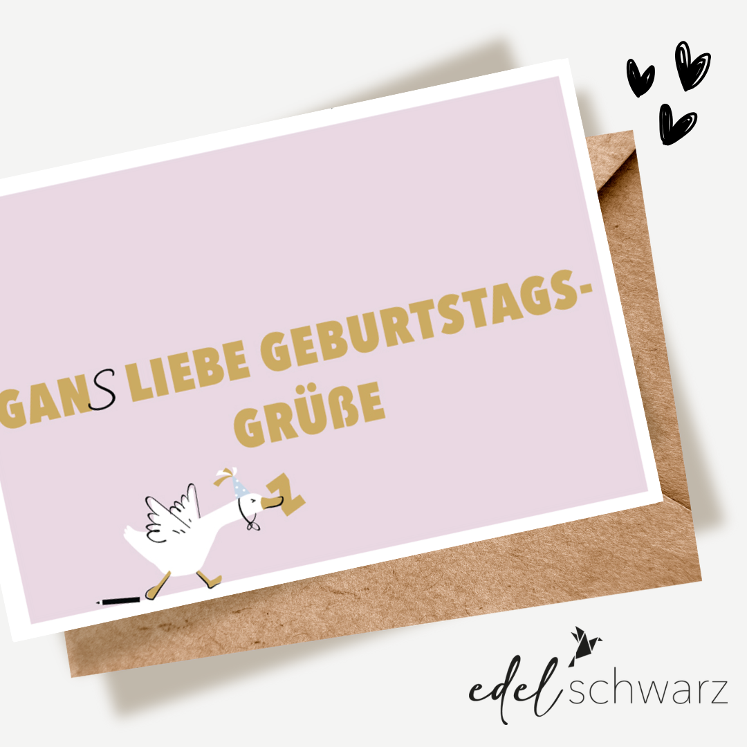 Edelschwarz Doppelkarte - Gans schnell weg