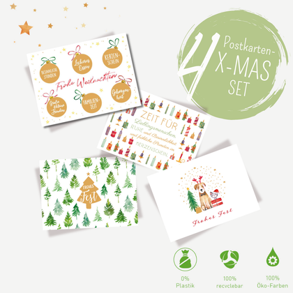 4er X-MAS Postkarten-Set: Cozy Season
