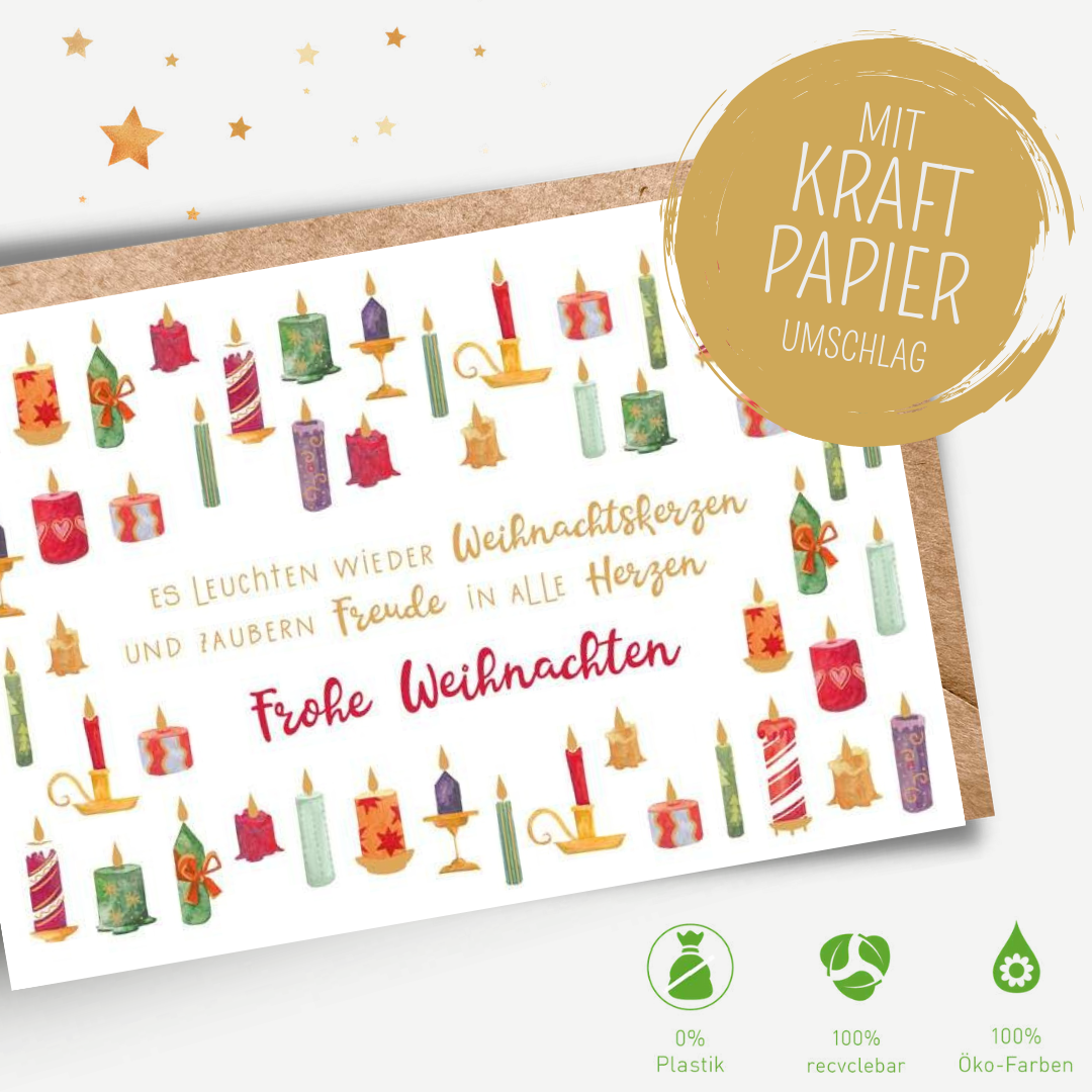 Green Karma XMAS Doppelkarte -  Viele Weihnachtskerzen