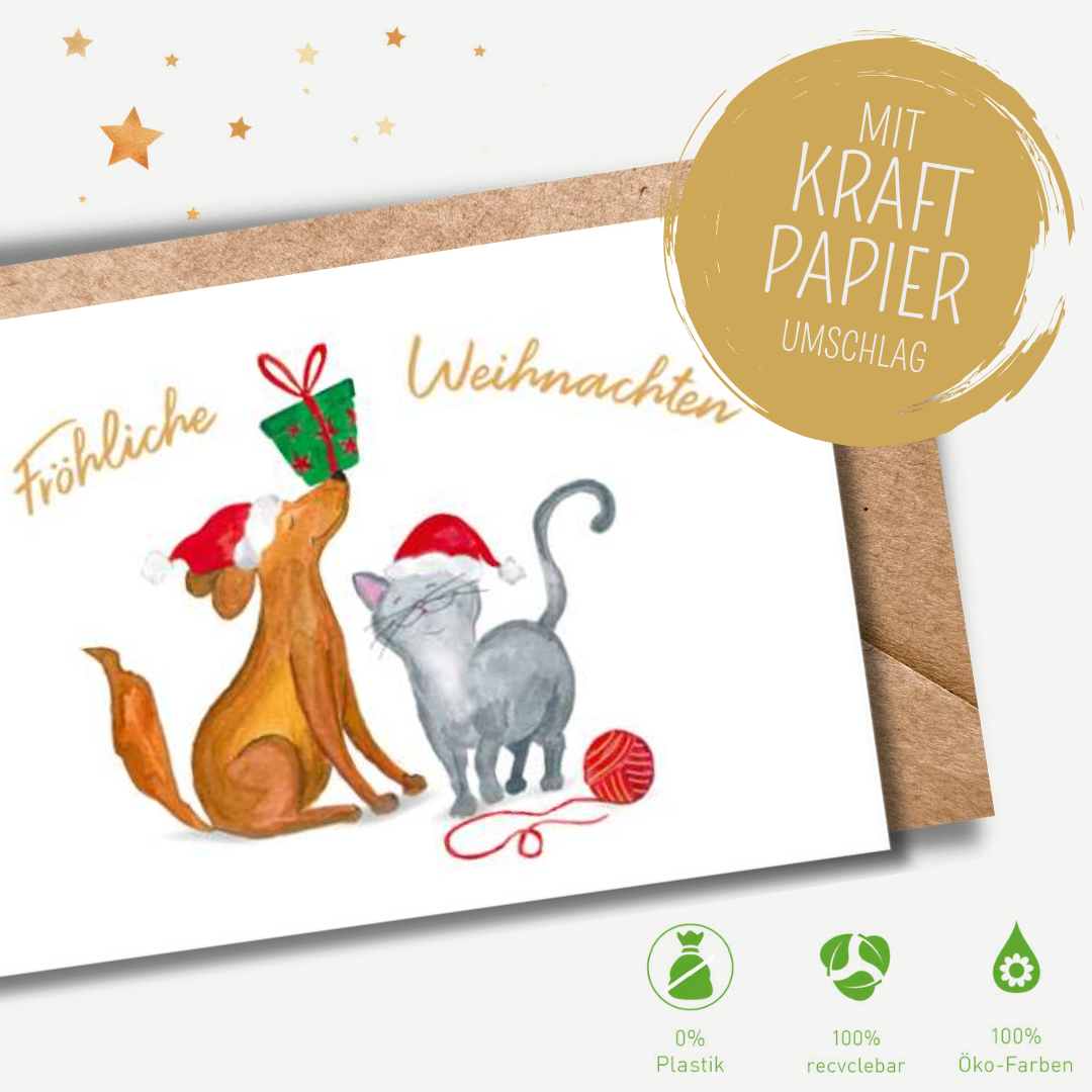 8er  X-MAS Midikarten-Set: Bunte Weihnachtszeit