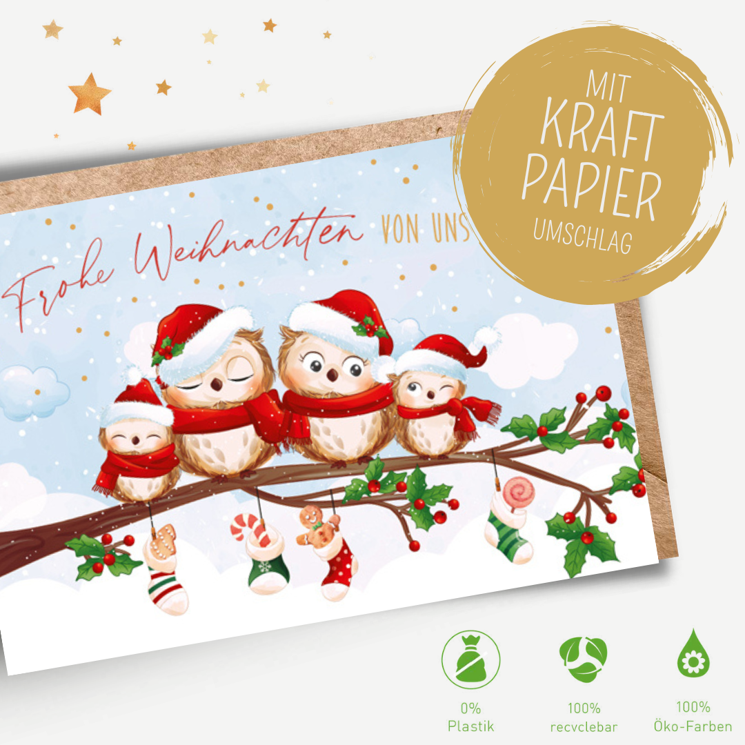 8er  X-MAS Midikarten-Set: Bunte Weihnachtszeit