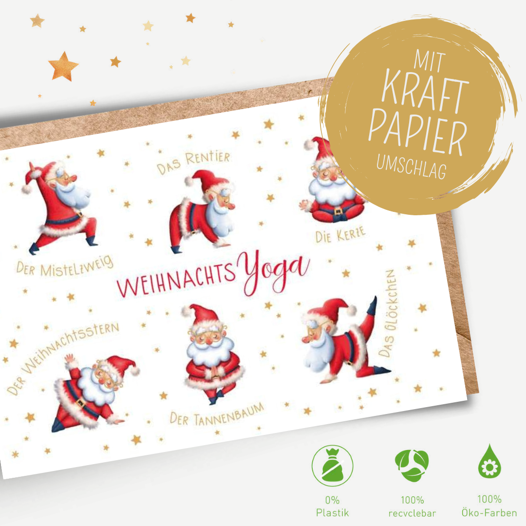 Green Karma XMAS Doppelkarte -  Weihnachts-Yoga