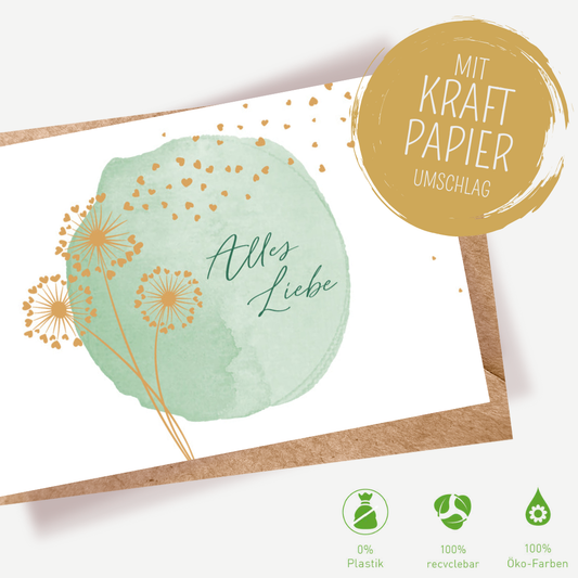 Green Karma Doppelkarte - Luftherzen