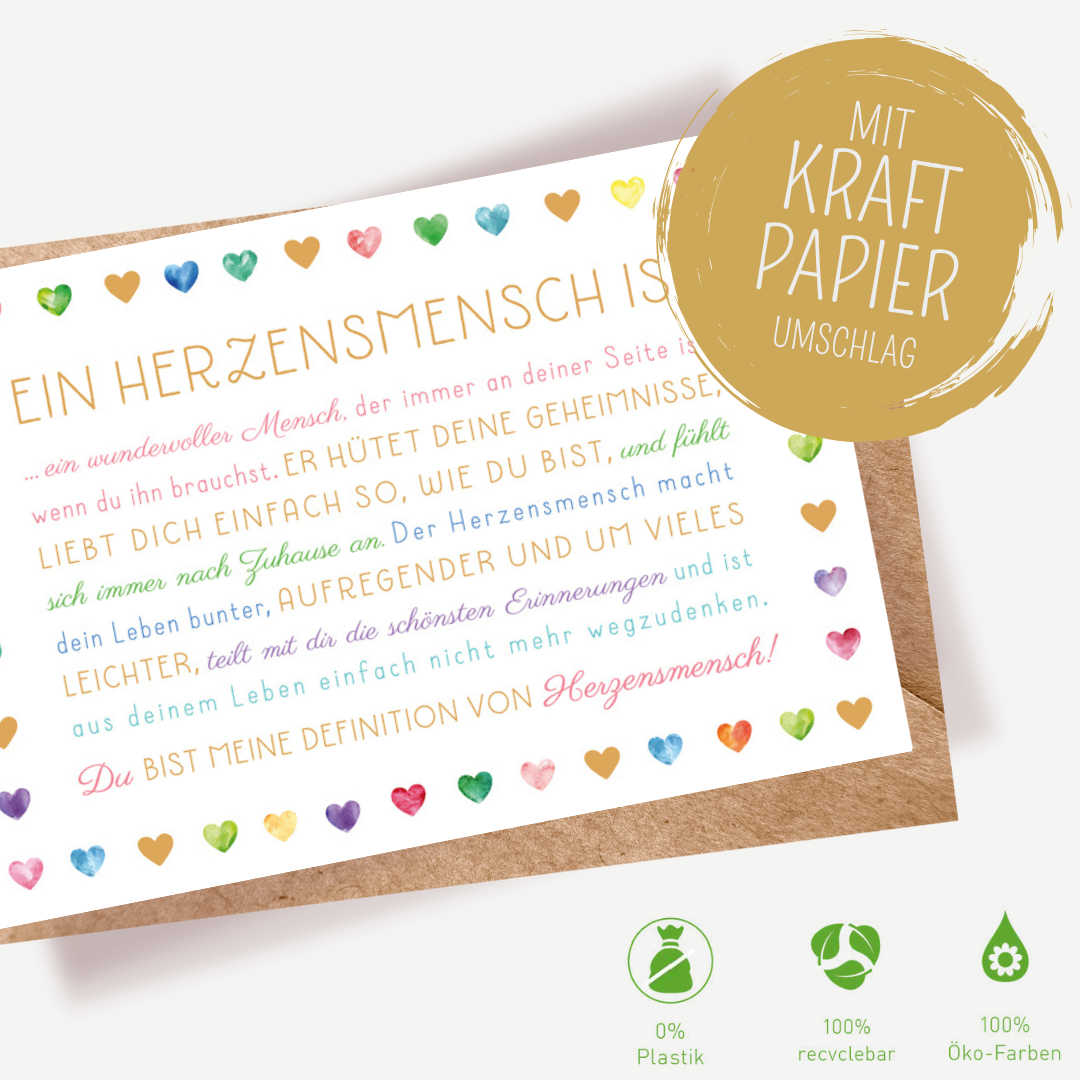 Green Karma Doppelkarte - Ein Herzensmensch ist ...