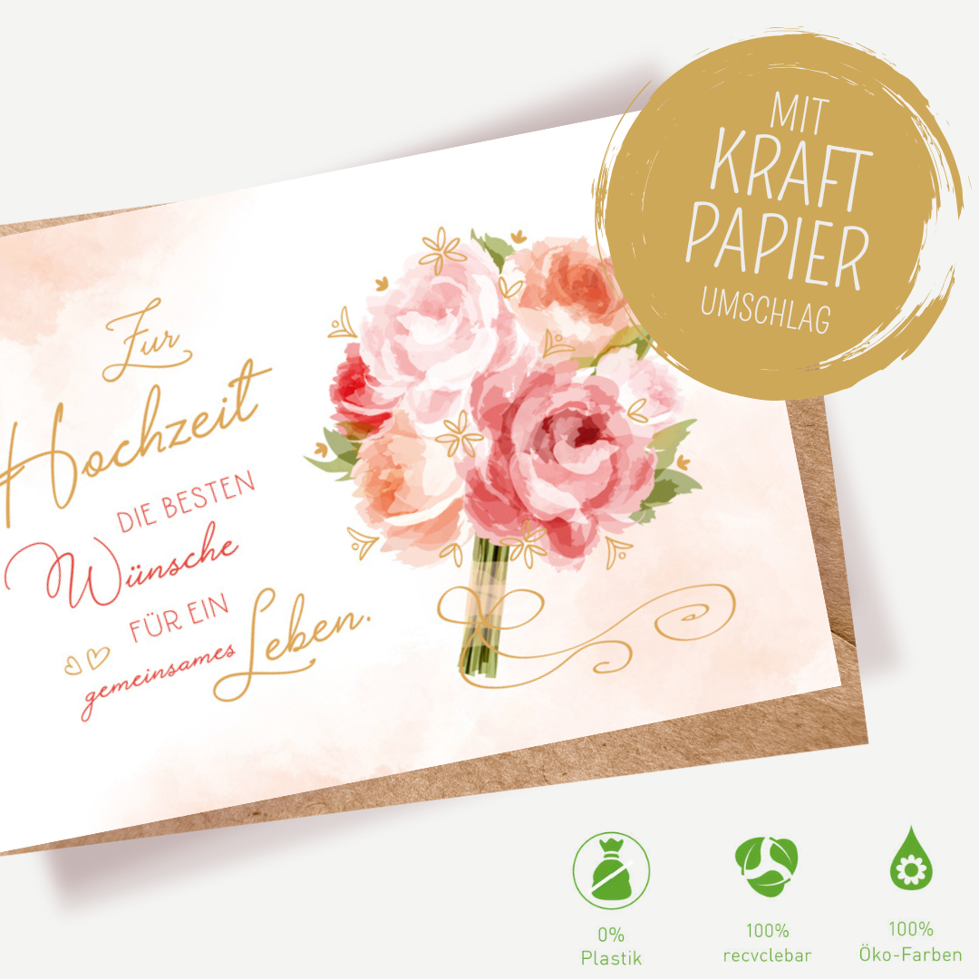 Green Karma Doppelkarte - Wunderschöner Brautstrauss