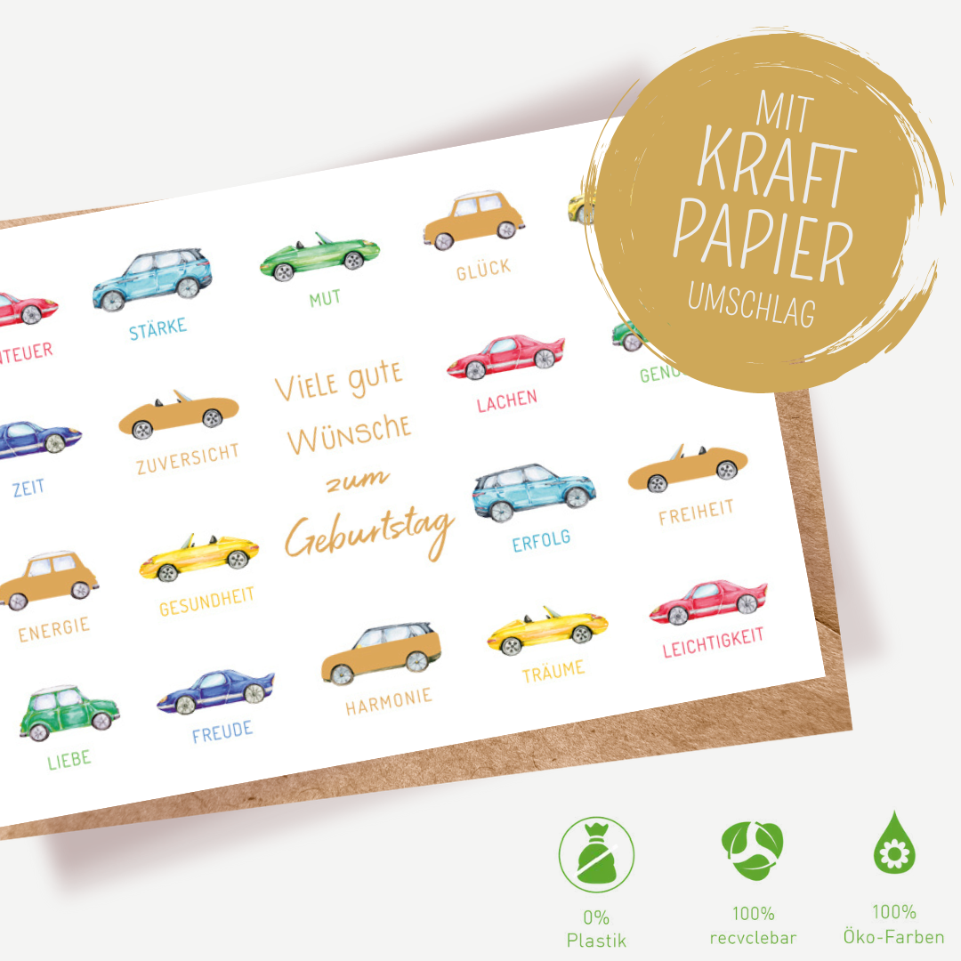 Green Karma Doppelkarte - Viele kleine Autos