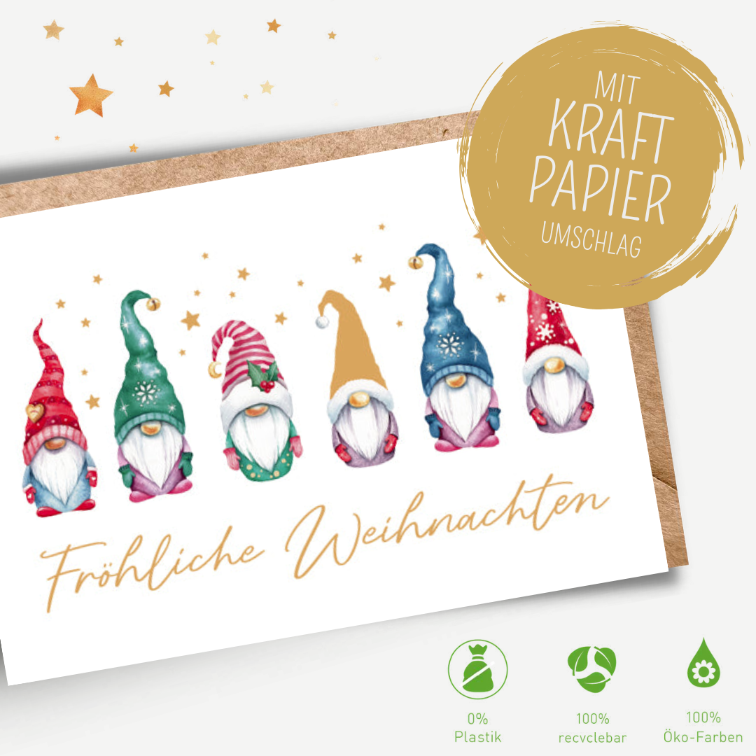 Green Karma XMAS Midikarte - Grüße von den Weihnachtswichteln