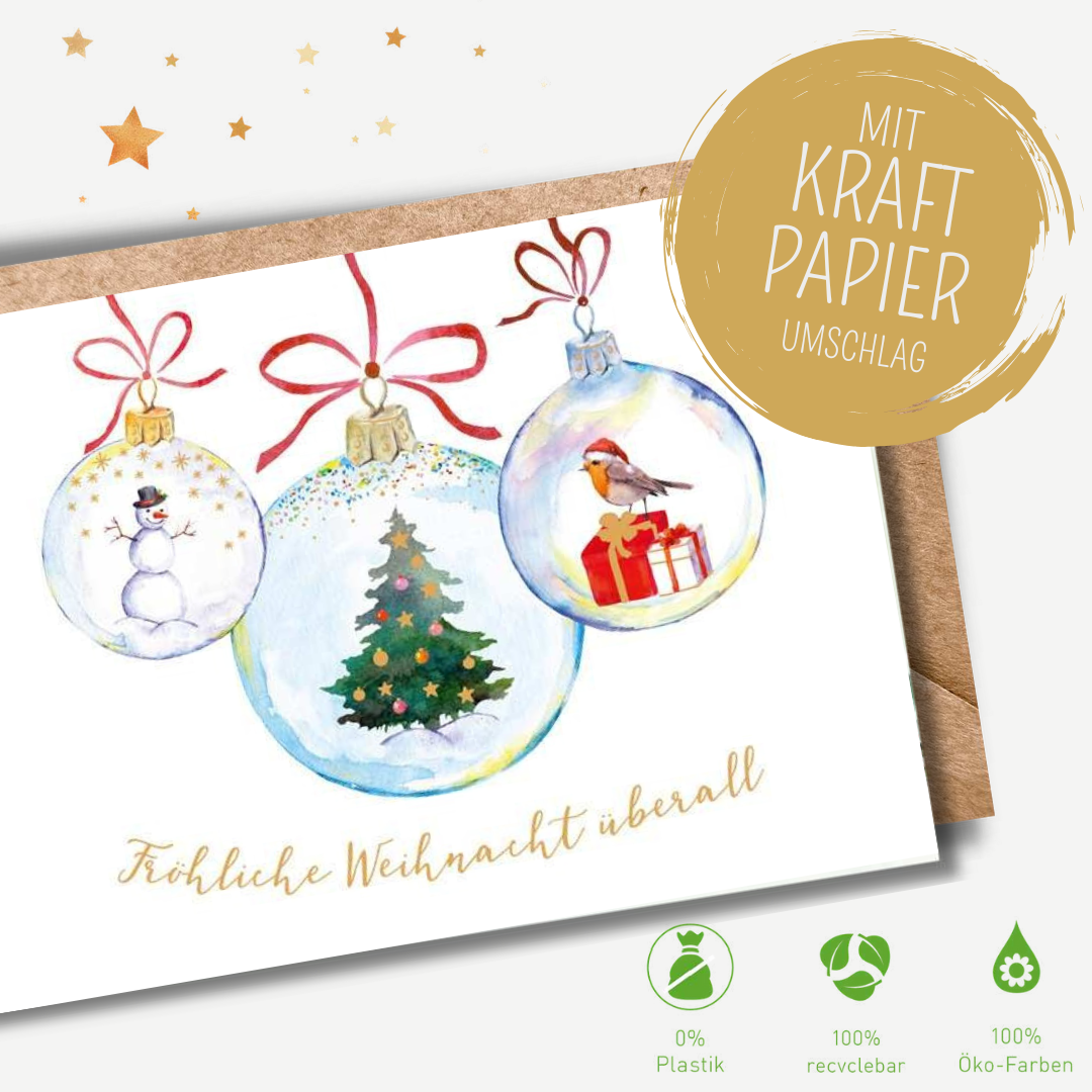 Green Karma XMAS Doppelkarte -  3 Überraschungskugeln