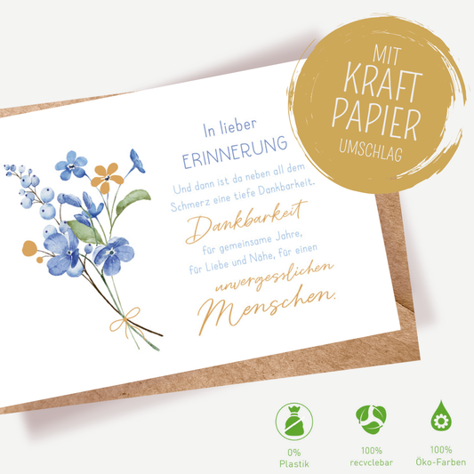 Green Karma Doppelkarte - Vergissmeinnicht