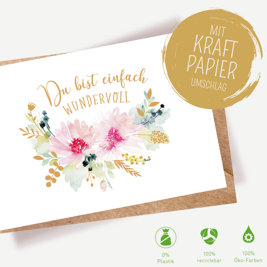 Green Karma Doppelkarte - Du bist einfach wundervoll