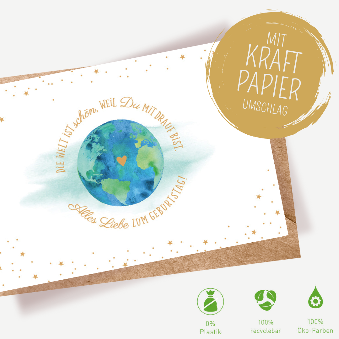 Green Karma Doppelkarte - Die Welt ist schön ...