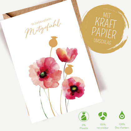 Green Karma Doppelkarte - Mohnblumen