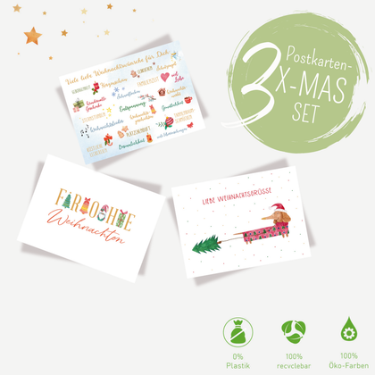 3er X-MAS Postkarten-Set: Adventszauber