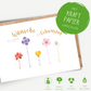 Green Karma Doppelkarte - Blumen-Wünsche