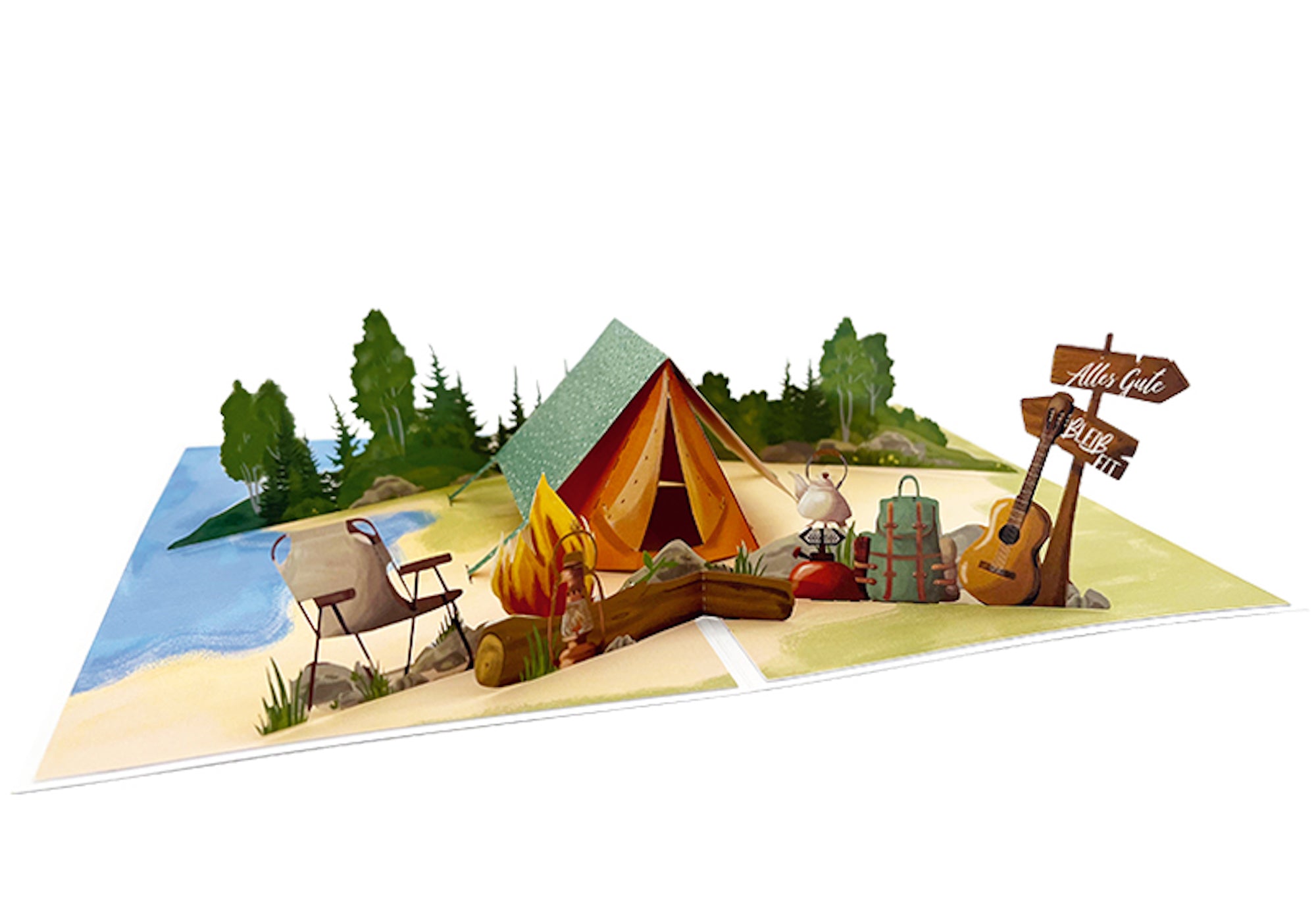 zelt karte Pop-Up Karte Light my Fire